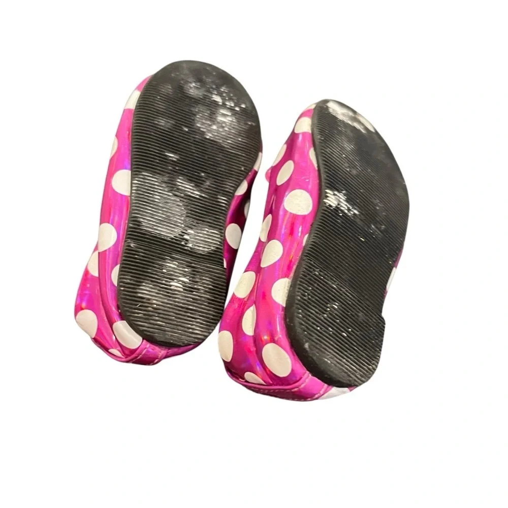 Disney baby Minnie Mouse pink polka dot bow shoes 4